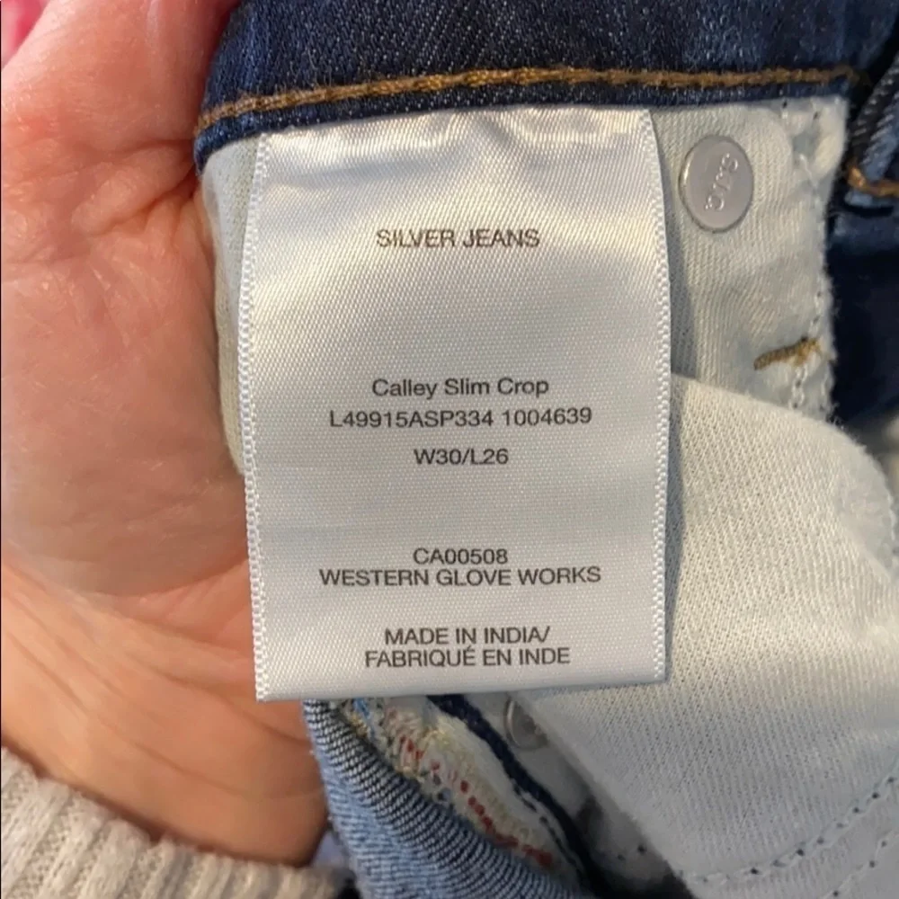 EUC Silver Jeans Calley Slim Crop High Waist
